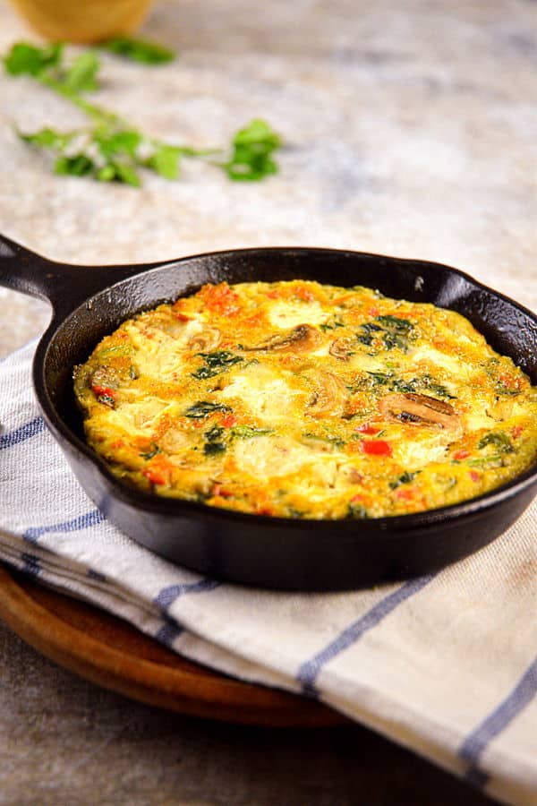 vegetable and goat cheese frittata