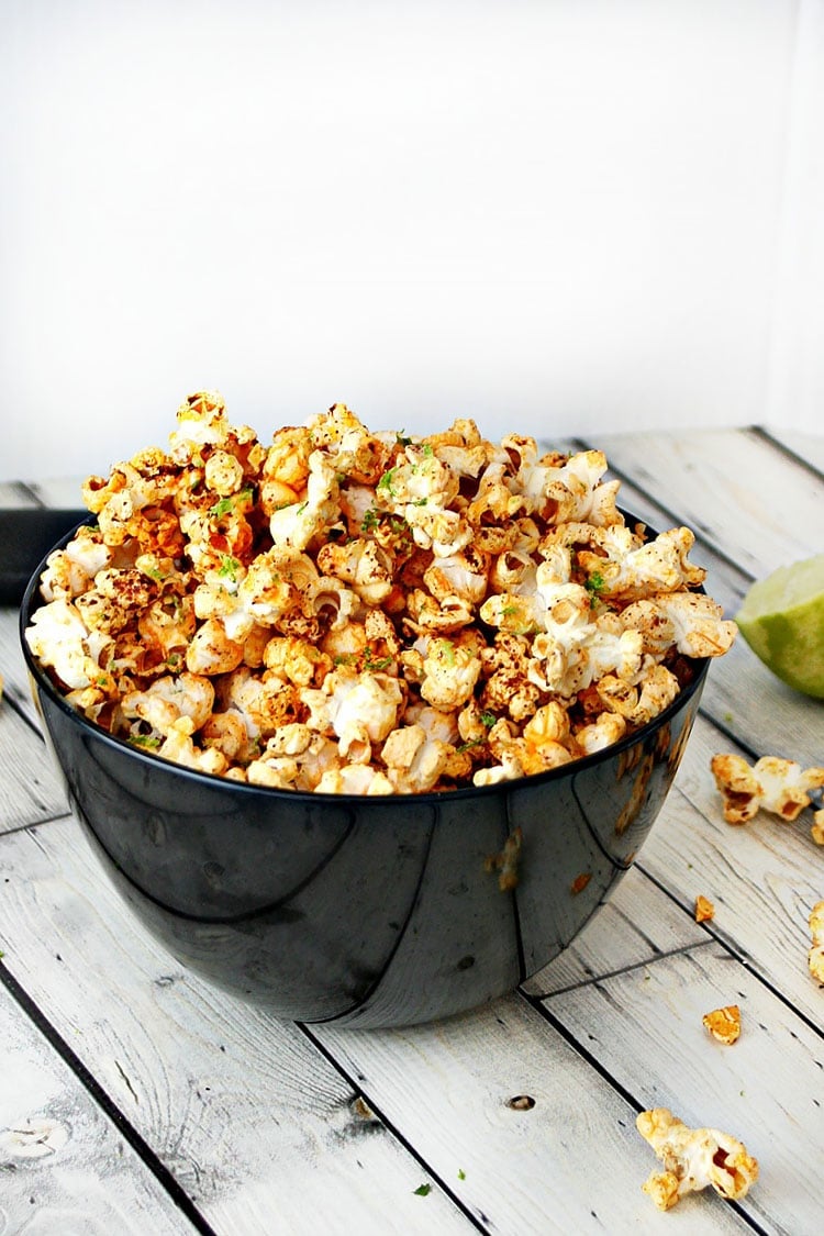Chili and Lime Popcorn in Coconut Oil