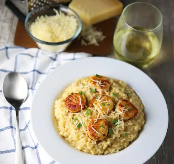 scallops with risotto