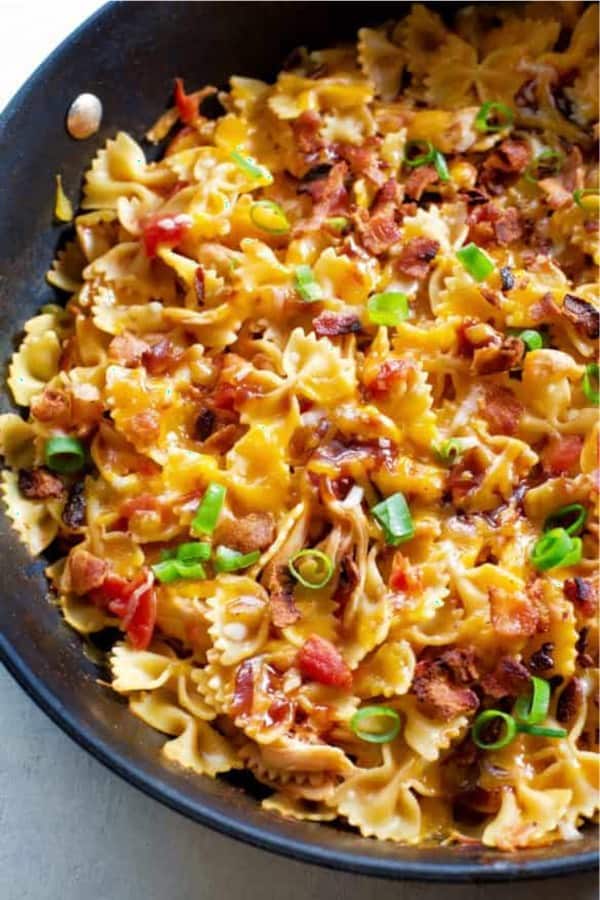 cheap dinner pasta recipe with cast iron skillet