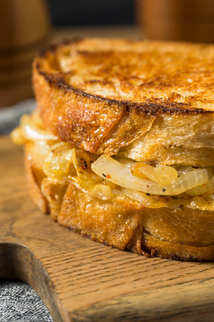 Grilled Cheese With Gouda, Roasted Mushrooms and Onions