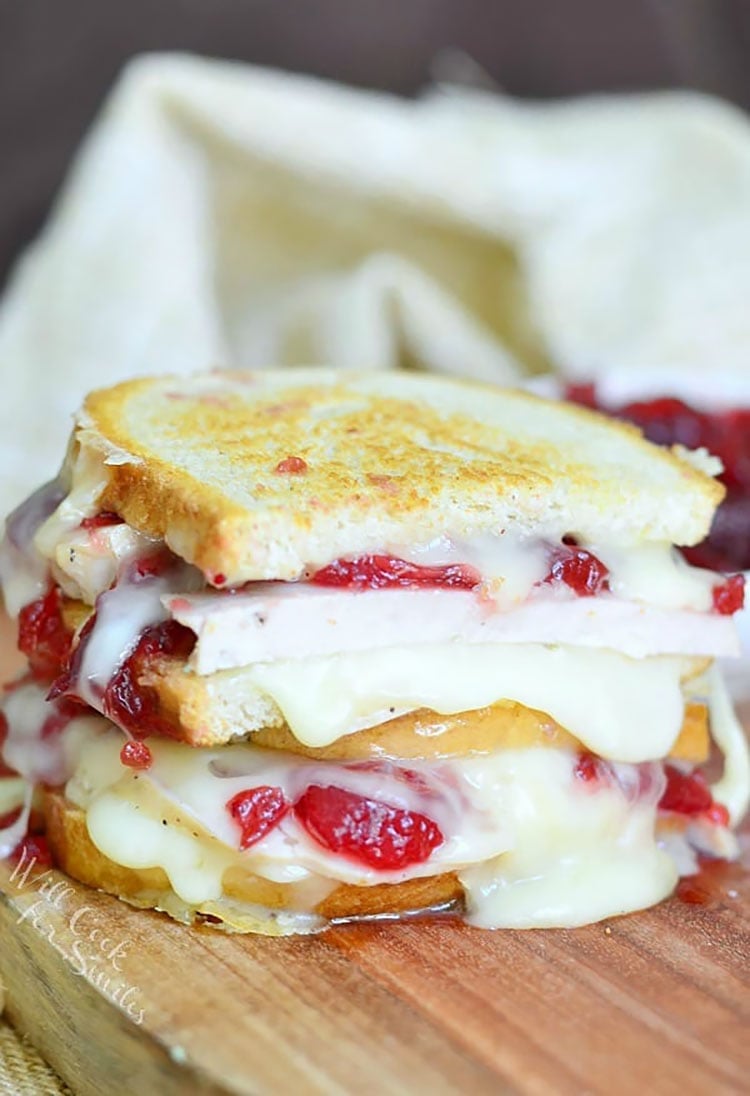 Turkey Cranberry Brie Grilled Cheese