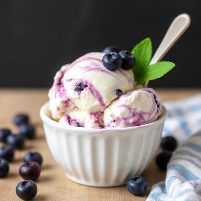 Blueberry Swirl Ice Cream (No Churn)