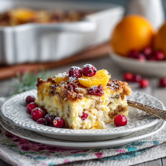 Cottage Cheese Cranberry Orange Breakfast Bake