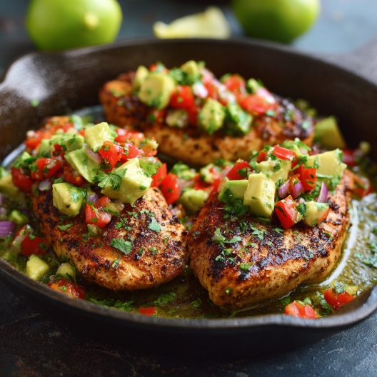 Fiesta Lime Chicken with Avocado Salsa