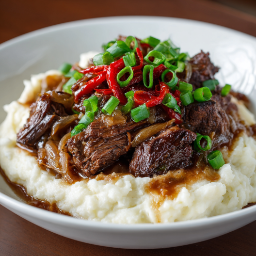 Pot Roast over Mashed Potatoes