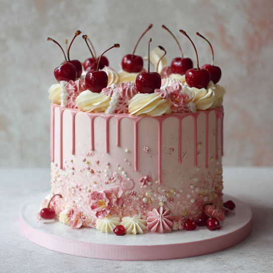 Pretty in Pink Cherry Cake