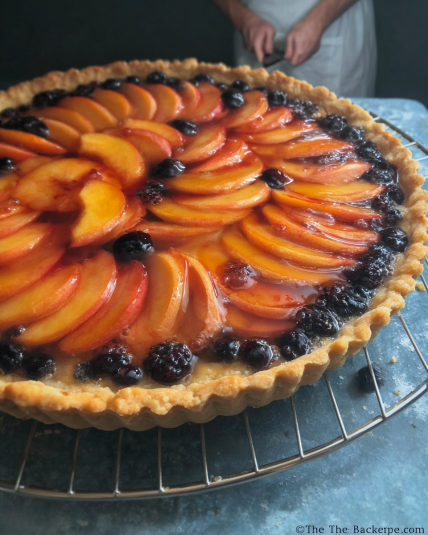Nectarine & Bilberry Custard Tart