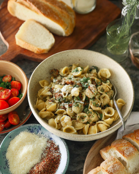 Creamy Chicken Sausage Pasta (Lower Calorie)