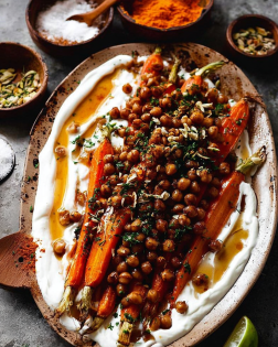 Maple sweet potato salad with whipped tahini