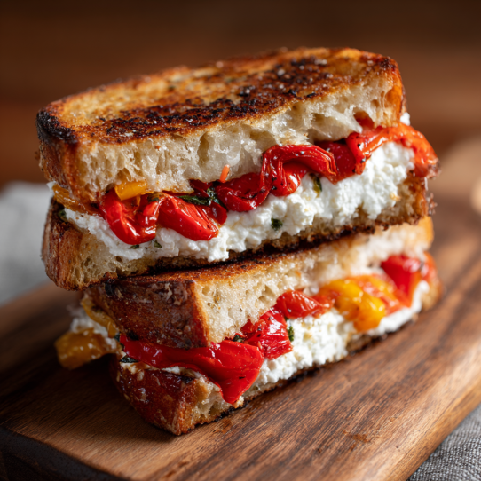 Roasted Pepper & Goat Cheese Sandwich Melt