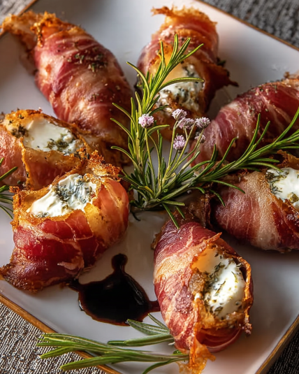 Christmas Appetizer Prosciutto Wrapped Boursin Cheese