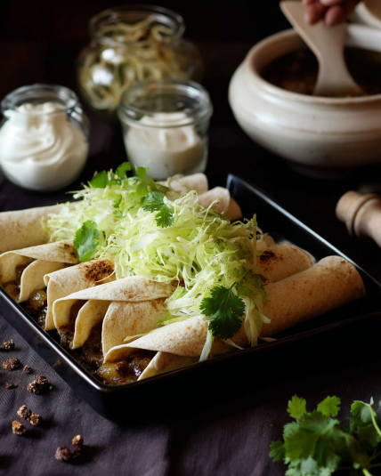 Easy Air Fryer Taquitos (Chicken & Black Bean)