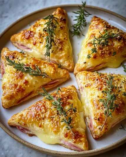 Ham & Cheese Puff Pastry Christmas Trees