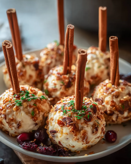 Two-Bite Cranberry Cheese Ball Pops