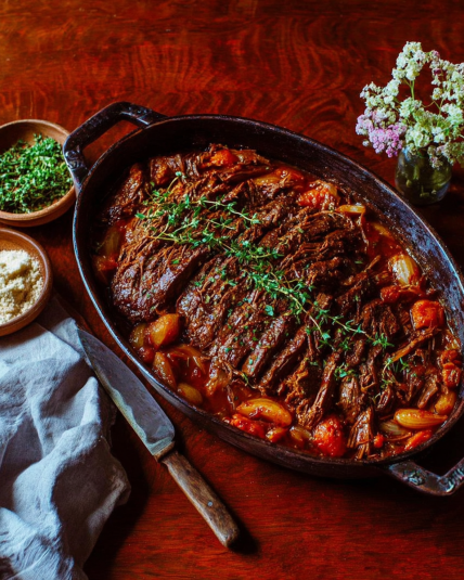 simplest brisket with braised onions