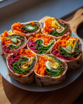 35-Minute New Year Rainbow Veggie Pinwheels That Wow Guests