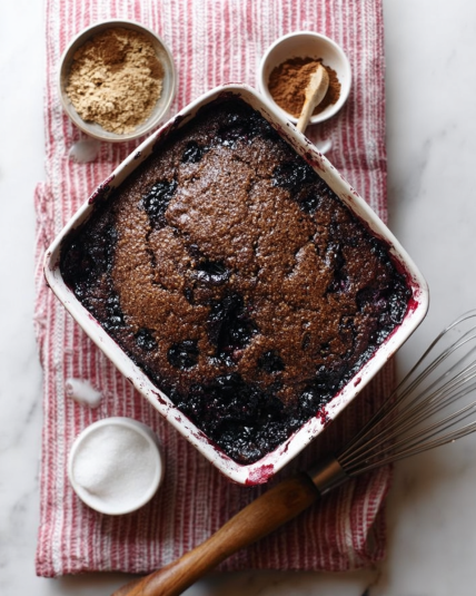 Gingerbread Snack Cake with Blueberries
