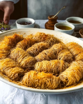 Kataifi (Greek String Pastry Nut Rolls)