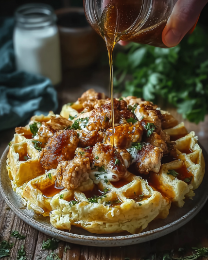 Ultimate Chicken and Waffles Breakfast Casserole Delight
