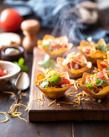 Buffalo Chicken Wonton Cups