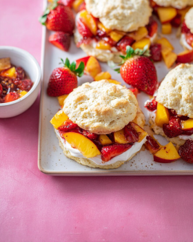 Peach & Strawberry Shortcakes
